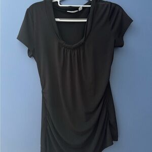 New York & Company Black Short Sleeve Top
